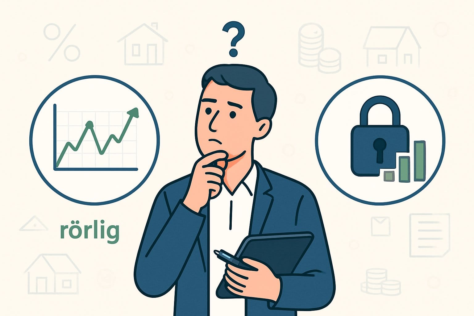 Rörlig eller bunden ränta – så väljer du rätt bolåneränta utifrån din ekonomi 2 Hur väljer du mellan rörlig eller bunden bolåneränta?